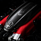 A close up photo of the red Maserati V8 engine that powers the new Ghibli.